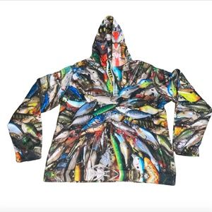 Zootop Bear Men’s 3D Fishing Lure Printed Hoodie Sweatshirt Pullover Size XL